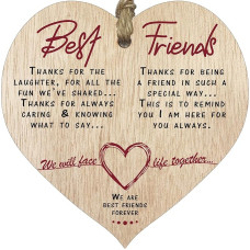 Best Friend Wooden Plaque Gift for Birthday Christmas for Women Bright Wooden Hearts Christmas Decorations Valentine's Day Hanging Decorations Special Friends