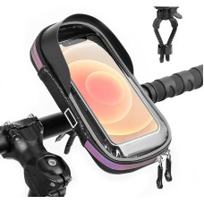 360° Rotatable Mobile Phone Holder Handlebar Bag Bicycle Mobile Phone Case Bicycle Mobile Phone Holder Waterproof Mobile Phone Holder Bicycle Bag Handlebar Mobile Phone Case for E-Scooter, Motorcycle,