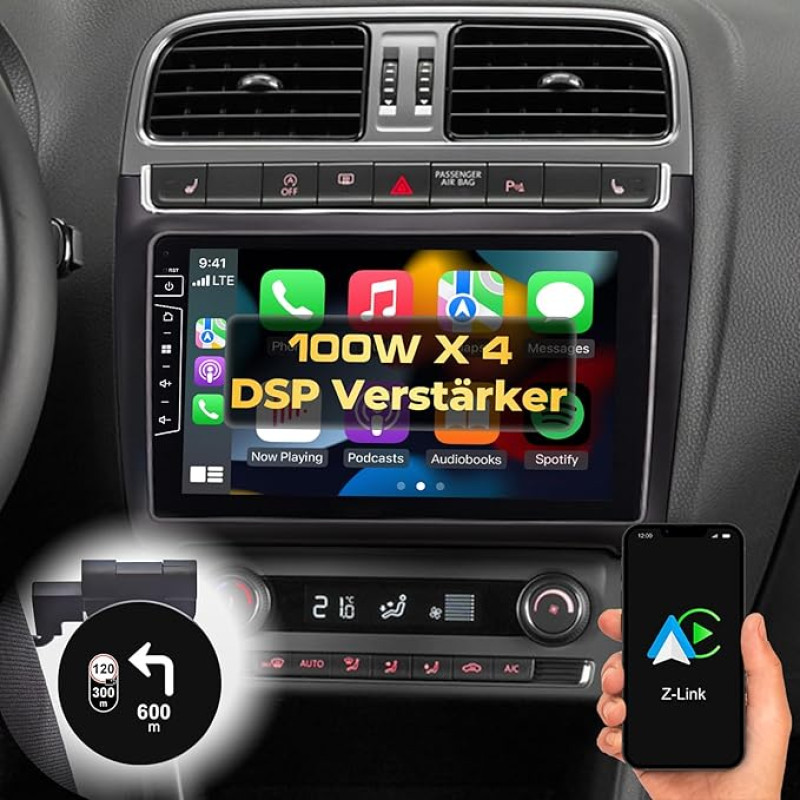 Dynavin Car Radio Navigation System for VW Golf 7 Passat B8 Tiguan Polo Skoda Octavia Superb, 9/10.1 Inch OEM Radio with Bluetooth, DAB+ Ready, Compatible with Carplay and Android Car