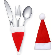 PARENCE - 2 Cutlery Pockets Christmas Hat - Table Decoration - Table Accessories Essential for an Elegant Christmas Decoration