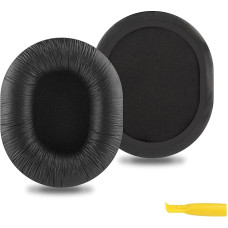 Geekria QuickFit Replacement Protein Leather Ear Pads for Audio-Technica ATH-M40fs ATH-D40fs ATH-M66 Headphone Ear Pads Headset Ear Cups Repair Parts (Black)