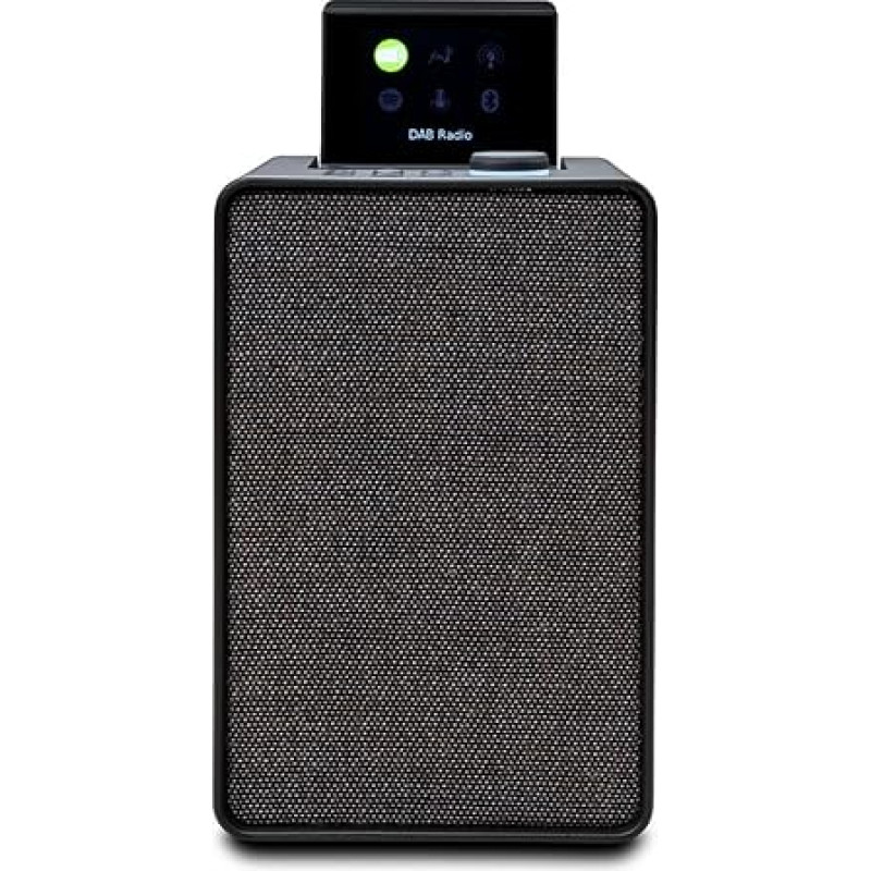 Pure Evoke Spot Compact Music System for Home (DAB+/FM Radio, Internet Radio, Podcasts, Spotify Connect, Bluetooth and 20 Watt Audio Power), Coffee Black