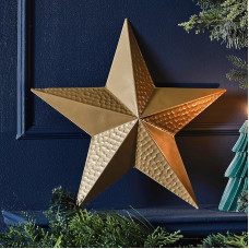 Ginger Ray Hammered Metal Star Gold Christmas Fireplace Table Decoration