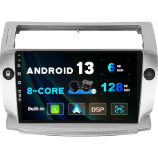 SXAUTO - 6G + 128G - Android 13 IPS Car Radio for Citroen C4/C-Quatre/C-Triomphe (2004-2012) - Built-in Carplay/Android Car/DSP - Camera + MIC - DAB Steering Wheel Control Fast Boot 360-CAM - 2 DIN 9