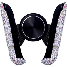 Bling Rhinestone Mobile Phone Holder, Asudaro Women's Car Mobile Phone Holder, 360 Degree Rotatable Car Mobile Phone Holder, Air Outlet Phone Mount, Smartphone Mobile Phone Holder, White