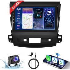 Hodozzy Carplay Android Car Radio for Mitsubishi Outlander 2/Peugeot 4007/Citroen C-Crosser, Car Radio with Navi/WiFi/RDS/DSP/SWC, 9 Inch Touchscreen Car Radio Bluetooth