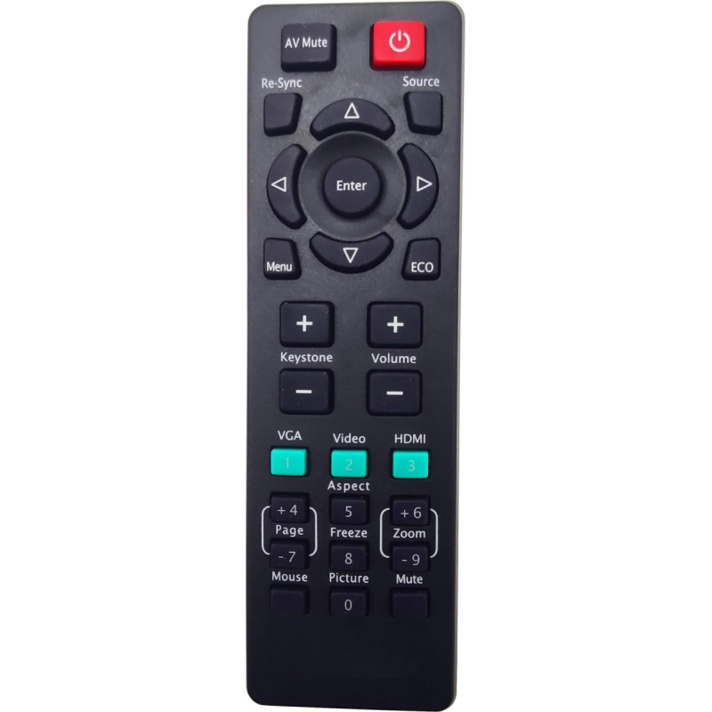 Leankle Remote Control HW-Navigator-5 for InFocus Projectors IN134, IN134ST, IN136, IN136ST, IN138HD, IN138HDST, IN2134, IN2136, IN2138HD, IN119HDG, INL3148HD, INL3149WU, SP1081HD, SP22 080HD