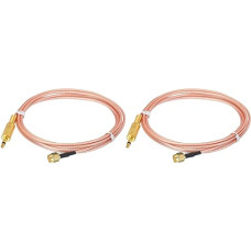 sourcing map 2 x 1.5m RG316 SMA Male to 3.5mm TS Male Low Loss Coaxial Cable - Orange