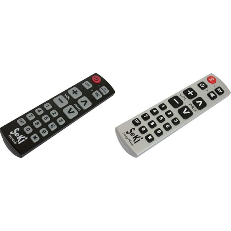 SeKi Hotel schwarz learnable universal remote control for hotels, guest houses, guest houses & Easy Plus learnable universal remote control, silver