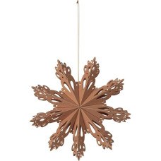 broste Copenhagen Decorative 'Snowflake' - S Paper Indian Tan, Diameter 15 cm