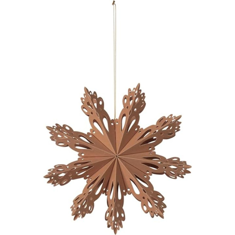 broste Copenhagen Decorative 'Snowflake' - S Paper Indian Tan, Diameter 15 cm