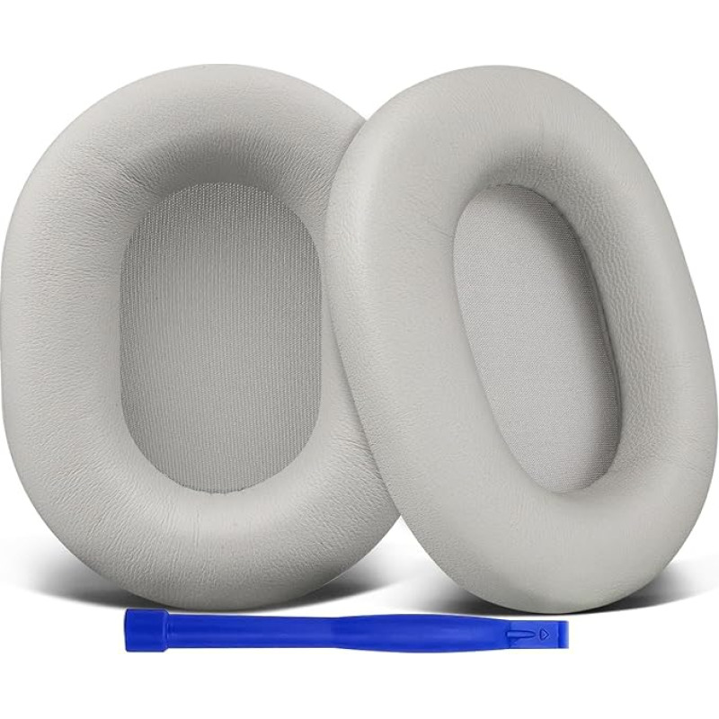 SOULWIT Lambskin Replacement Ear Pads for Sony WH-1000XM5 (WH1000XM5) Noise Cancelling Headphones Cushions with Noise Isolating Foam Extra Thickness - Brilliant Silver