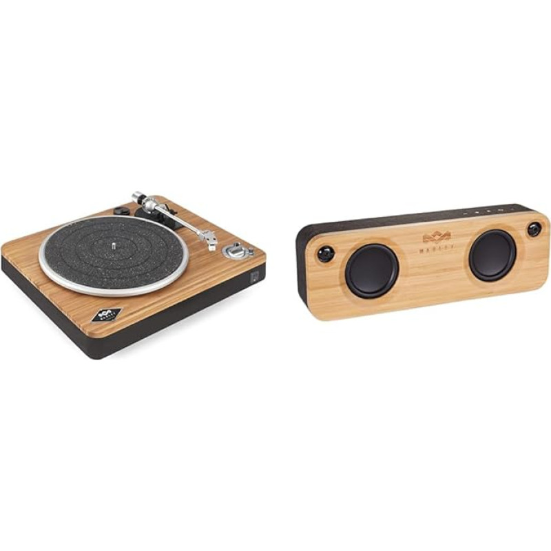 House of Marley Stir It Up Wireless Bluetooth Turntable Bamboo - Sustainably Made Vinyl Player with Preamp & Get Together