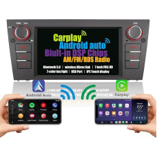 For BMW 3 Series E90 E91 E92 E93 High Performance Linux Car Radio, Integrated Wireless Carplay & Android Car, with DSP Subwoofer EQ SWC Bluetooth USB AM FM RDS Radio, 7 Inch Full HD IPS Screen