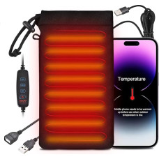 COOWOO Mobile Phone Heating Bag, Fast Warming USB Smartphone Heat Bag, Prevents Auto Shut-Off in Extremely Cold, Fits Universal Mobile Phones