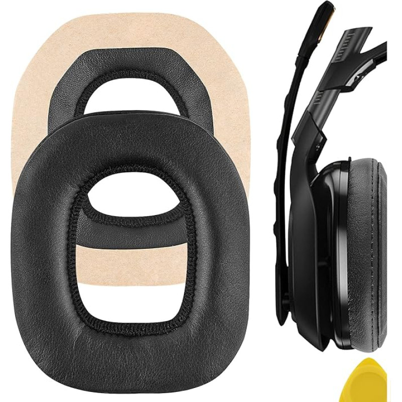 Geekria QuickFit Protein Leather Replacement Ear Pads for Astro A40 A50 Headphones Ear Pads Repair Parts (Black)