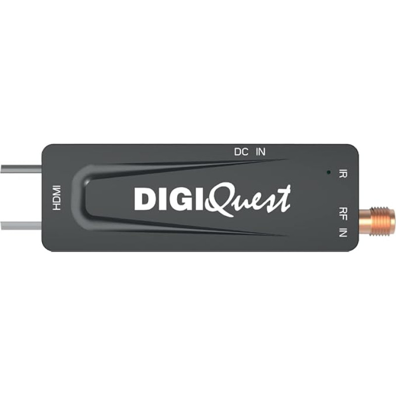 Digiquest DecoderTerrestre XO Stick DVB-T2 Black - Save Energy by Powering the TV 2 in 1 Remote Control Ideal for Wall TVs