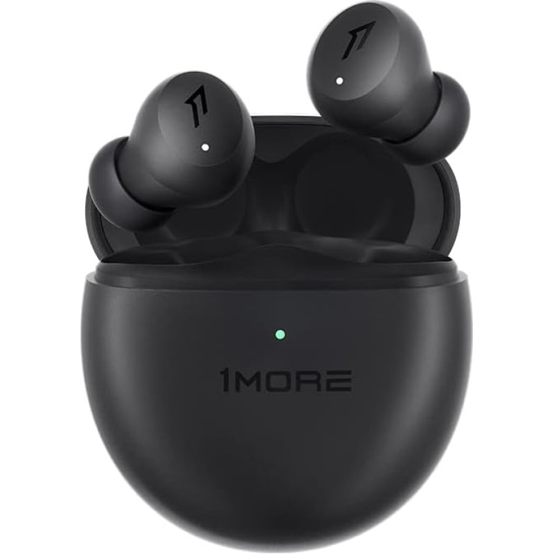 1MORE ComfoBuds Mini Bluetooth 5.2 Headphones, Hybrid Active Noise Cancelling Headphones, Wireless In-Ear Headphones, 4 Microphones for Clear Call, Stereo Sound, Wireless Charging, IPX5 (Black)