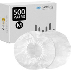 Geekria 500 pairs of stretchy headphone covers, disposable ear cups for medium/large-sized over-ear headset, ear pads (3.14-4.33 inches)