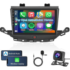 Hodozzy Android Car Radio for Opel Astra 2015-2019/for Buick Verano 2016 Carplay Wireless Android Car, Radio 9 Inch Touchscreen Radio Bluetooth HiFi Navigation WiFi FM RDS Camera 2 DIN Screen