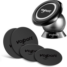 volport Magnet Handyhalter Auto 360 Grad drehbar KFZ Magnetische Autohalterung mit 4 Metallplatte für iPhone/Samsung/Huawei/Xiaomi, kompatibel mit verschiedenen Arten von Mobiltelefonen