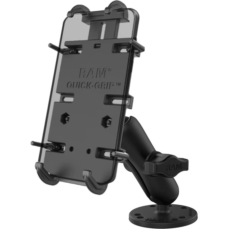 Ram Mounts UNPKD RAM Quick-Grip XL Universal Holder W/Round, W126108971 (Universal Holder W/Round Mounting Base)