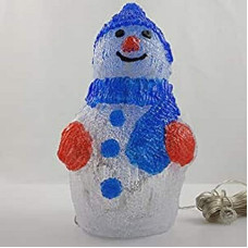 FBright Snowman, 80 LED, cool white, blue-red, height 57 cm.