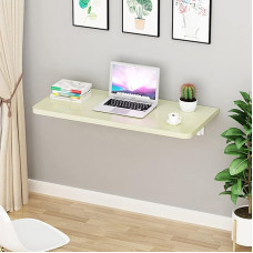 Sieninis plaukiojantis sulankstomas stalas, valgomojo stalas su sulankstomais lapais, mažas medinis stalas, sulankstomas stalas, darbo vietos lentyna su reguliuojamais plieniniais laikikliais, skirtas mažam biurui