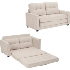 A ALFRESCOOL 2 asmenų sofa su miego funkcija Modernaus dizaino minkšta sofa lova Svetainės sofa lova Sofa su šoninėmis kišenėmis Minkšta sofa kreminė
