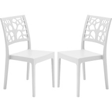 GARDENIA Teti White Polypropylene Chairs 2 Units