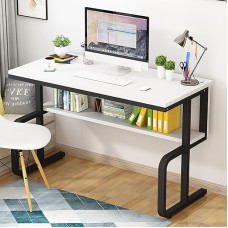 Moderner Computertisch für Heimbüro, einfacher Arbeitsplatz, Schreibtisch, Studiertisch für Arbeit, Schreiben, Gaming, stilvolles Design für Schlafzimmer und Wohnzimmer