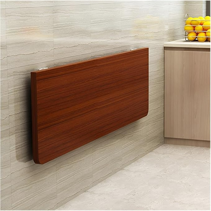 Platzsparender Klapptisch zur Wandmontage, Schreibtisch für kleine Räume, idealus Zuhause, Büro, Waschküche, Garage, Keller, Küche (Walnuss, 120 x 40 cm)