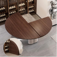 Sulankstomas apvalus valgomojo stalo stalviršis 10-20 žmonių, 120 x 200 cm skersmens, apvalus medinis stalviršis, taupantis vietą (150 cm)