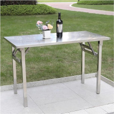 Tragbarer Arbeitstisch - Klapptisch aus Edelstahl für Camping & Grillen im Freien, platzsparendes Design, keine Montage erforderlich, langlebige Metallkonstruktion