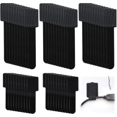 GCNWW Kabel-Management-Set, 50 Stück Klettbänder, 20 Standard-, 30 robuste Halterungen für 15 Kabel, Arbeitsplatz, Büro-Organizer