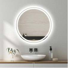 AI-LIGHTING Vonios veidrodis Apvalus apšviestas 40 cm LED vonios veidrodis su apšvietimu Sieninis veidrodis su apšvietimu nuo rūko, su 3 šviesos spalvomis, reguliuojamas 3000 K / 4500 K / 6400 K