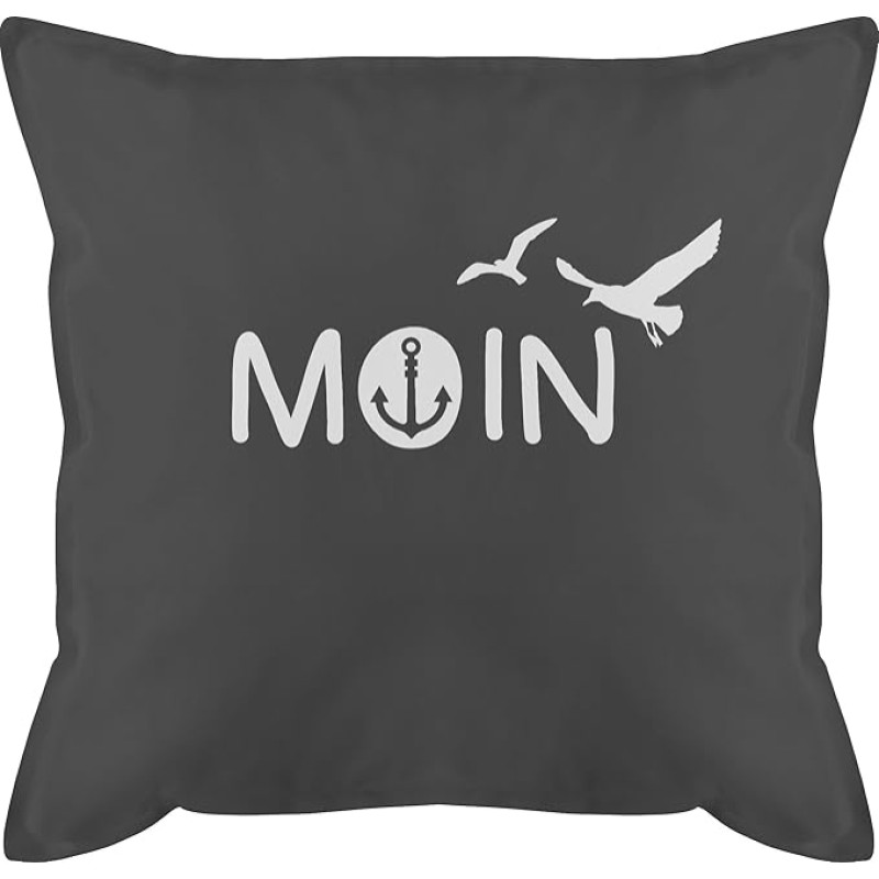 Pagalvėlė 50 x 50 cm - pareiškimas su posakiais - Moin Moin Hamburgas Jūrų Šiaurės jūra Dovana - 50 x 50 cm - Pilka - pagalvėlė užvalkalas Posakiai Laivo motyvas Pagalvėlė Posakis Ragana Sofos pagalvėlė Laimingų Naujųjų Metų
