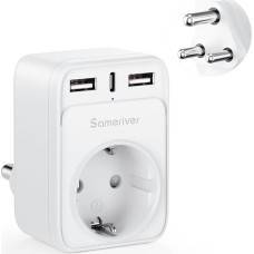 Kelionės adapteris Pietų Afrika Adapteris Vokietijos kištukas Kelionės kištukas Pietų Afrika su 2 USB 1USB C (3A) lizdo adapteriu M tipo Pietų Afrika Svazilandas Lesotas Butanas Namibija Botsvana