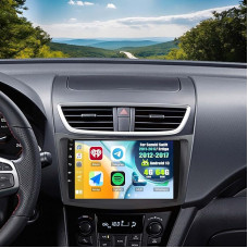 [4+64G] SIXWIN Android 13 Car Radio with CarPlay/Android Car/Mirror Link for Suzuki Swift 2011-2017 Suzuki Ertiga 2012-2017.9 Inch HD Touchscreen Supports WiFi GPS Bluetooth 5.0 FM/RDS 32EQ