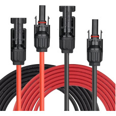 Gliese Solar Cable 4 mm² PV Cable Solar Extension Cable with Solar Panel Socket and Plug, Solar Panel Adapter, Red and Black Solar Cable for Car Solar Panel Cable (4 mm² Solar Cable (5 m))