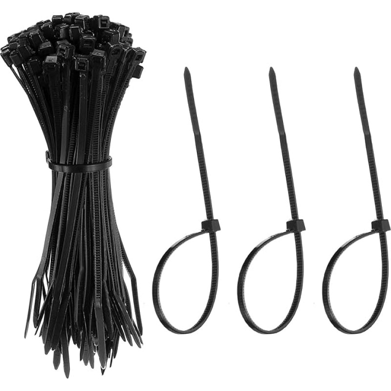 YELARXI Kabelbinder aus Kunststoff, selbstsichernd, 10,2 cm, passend für Zuhause, Garten, Büro, Werkstatt, Reisen, 100 Stück, Schwarz