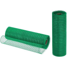 QUARKZMAN Jute Netz, 2 Stück 10 Zoll x 30 Fuß PP Dekoratives Netzband Netzband zum Verpacken von Weihnachtskranz-Partydekorationen DIY-Handwerk Girlanden, Dunkelgrün mit grünem Folienüberzug