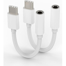USB-C ant 3,5 mm adapteris (2 vnt.) DAC-Kopfhörer-Audio-Dongle-Splitterkabel, suderinamas su Samsung Galaxy S20, S21, S23, Note10, S9, für Apple iPhone 15 Pro Max Plus, iPad Pro Air, Typ C