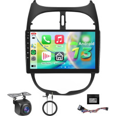 Hodozzy Carplay automobilinis radijas Peugeot 206/206cc/Citroen C2 2001-2016, 9 colių jutiklinis ekranas su Android Auto/EQ/Mirror Link/WiFi/GPS/RDS/FM/Bluetooth 5.0/USB+Canbus