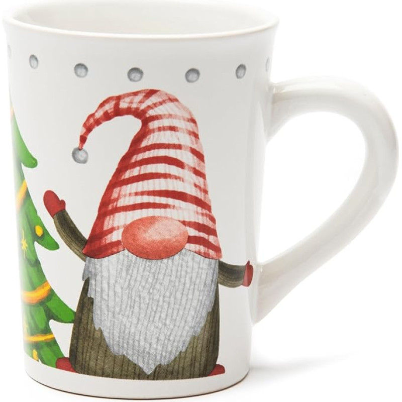 Excelsa Gnomo Friends 4 porcelianinių puodelių rinkinys, 380 ml talpos Kalėdų dekoracijos