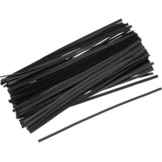 sourcing map 100 Pieces 6 Inch Metallic Plastic Tie Ties for Plastic Bags for Tying Bread Candy Biscuit Gift Bags Black