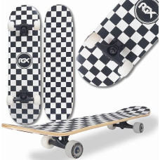 WeLLIFE Komplettes Skateboard für Anfänger, Skateboard für Kinder, Jugendliche und Erwachsene, Skate Serie RGX aus Holz, 80 x 20 cm, aus 9 Schichten konkavem Ahornholz, Double Kick, Abec-7-Kugellager