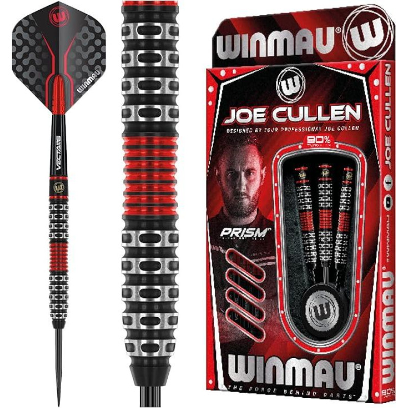 WINMAU Joe Cullen 22 g profesionalios volframo strėlės su antgaliais ir koteliais (Waves)