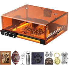 Lazerinio graviravimo mašina 10 W, L2 MAX su korpusu, 7 saugos patobulinimai, 0,01 mm tikslumo CNC didelio tikslumo lazerinis pjaustytuvas, 300 x 300 mm darbo plotas, skirtas medienai, metalui, akrilui, stiklui