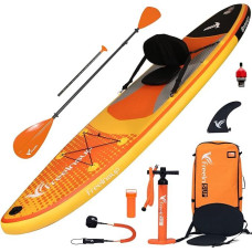 Freein SUP Inflatable Stand Up Paddle Board with Kayak Seat, SUP Boards for Adults 305 x 84 x 15 cm Stand-Up Paddling ISUP Accessories Pump Adapter, SUP Kayak Paddle